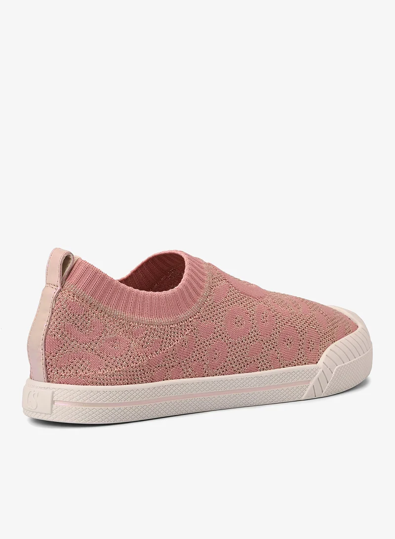 Carmen Steffens Pink Textured Knitted Sneakers
